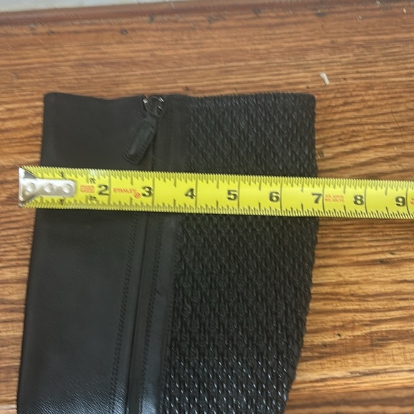 Cole Haan Leather Grand Tall Riding Boots Black Leather/Stretch Woven 7.5 Zip - Picture 12 of 12